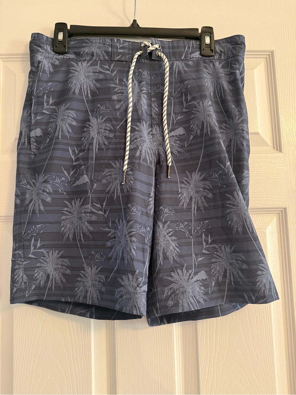 New w/Tags Sonoma Navy Palm-Print Swim Shorts